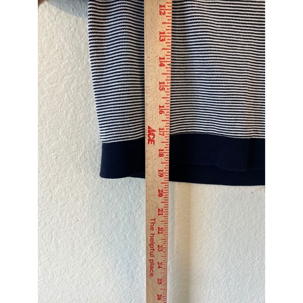 Madewell Nautical Coastal Navy White Striped Short Sleeve Polo Shirt Small NWT - Picture 5 of 7